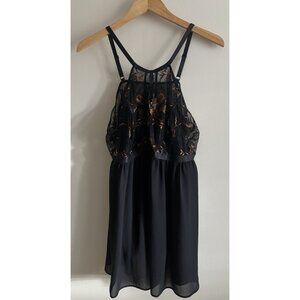 Torrid Simply Lace High Neck Babydoll Chemise Slip Nightie Black Gold 3X NEW